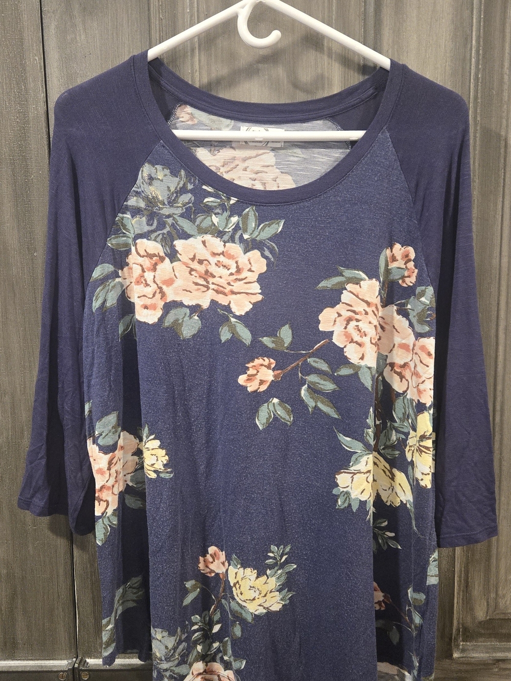 Maurices Navy Floral Raglan Tunic